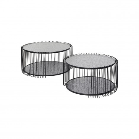 Tables basses Wire Double Bubble noires set de 2 Kare Design|Table Basse|Kare