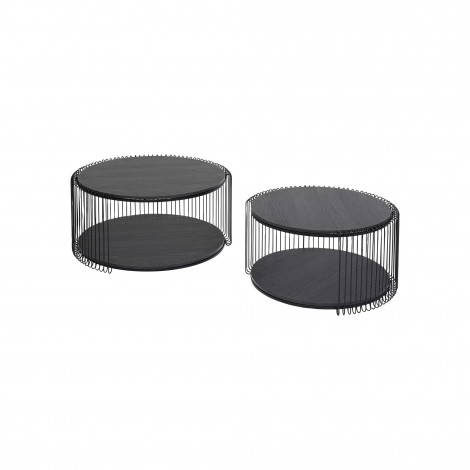 Tables basses Wire Double bois noir set de 2 Kare Design|Table Basse|Kare