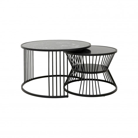 Tables basses Roma set de 2 noires Kare Design|Table Basse|Kare