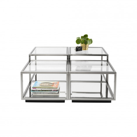 Tables basses Luigi set de 4 argentées Kare Design|Table Basse|Kare