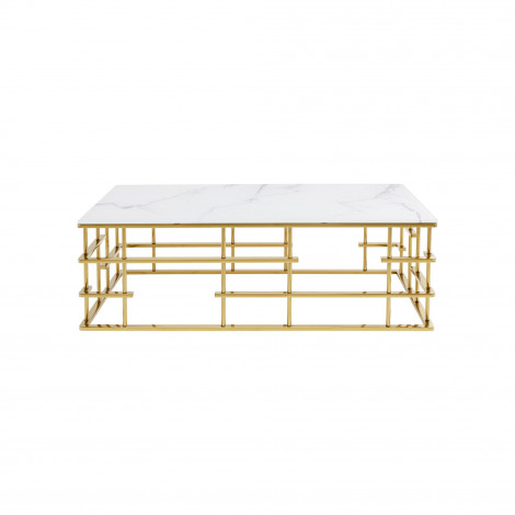 Table basse Rome 130x70cm blanc et or Kare Design|Table Basse|Kare