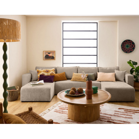 Topaze - canapé panoramique en U - 7 places - convertible avec coffre - en velours côtelé plat|Canape|BestMobilier