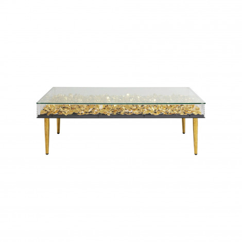 Table basse fleurs dorées 3D 120x60cm Kare Design|Table Basse|Kare
