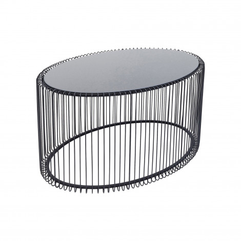 Table basse ovale Wire 60x90cm noire Kare Design|Table Basse|Kare