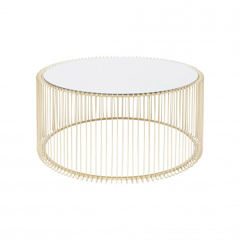 Table basse ronde Wire 80cm laiton Kare Design|Table Basse|Kare