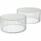 Tables basses rondes Wire set de 2 blanches Kare Design|Table Basse|Kare