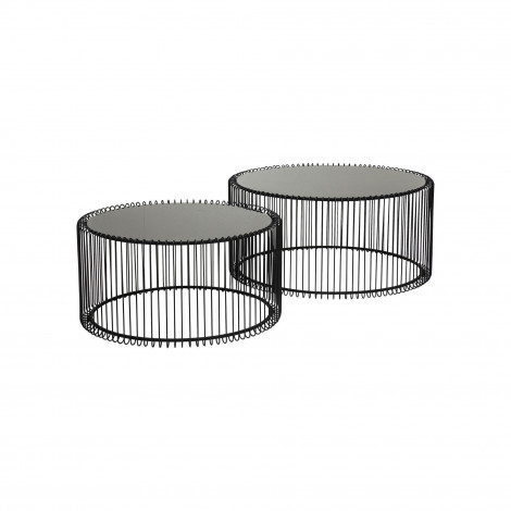 Tables basses rondes Wire set de 2 noires Kare Design|Table Basse|Kare