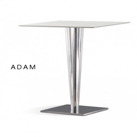 Table design ADAM colonne conique fantaisie PVC, plateau compact couleur - Lot de 6 tables|Table|100chaises