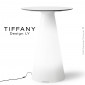 Table repas lumineuse design TIFFANY, piétement conique plastique, éclairage LED, plateau rond compact couleur.|Table|100chaises