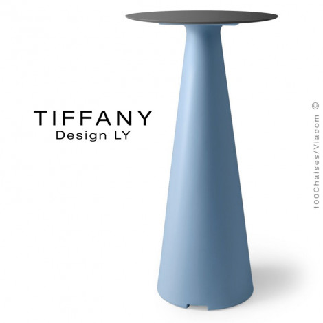 Table mange debout TIFFANY, piétement conique plastique couleur, plateau rond compact couleur.|Table|100chaises