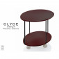 Table d'appoint CLYDE, piétement tube d'acier sur roulette, plateau de forme organique MDF peint.|Table|100chaises
