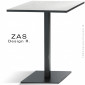 Table pour café, restaurant ZAS, piètement colonne centrale peint, plateau stratifié matière ou aspect bois, chant PVC noir.|Table|100chaises