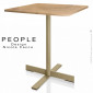 Table repas PEOPLE, pour CHR, piétement colonne centrale acier peint, plateau carré stratifié, fixe ou rabattable.|Table|100chaises