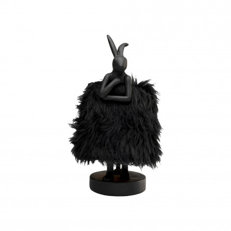 Lampe Animal lapin Fluff noir 30cm Kare Design|Lampes à poser|Kare