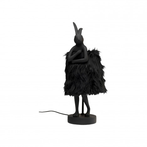 Lampe Animal lapin Fluff noir 50cm Kare Design|Lampes à poser|Kare