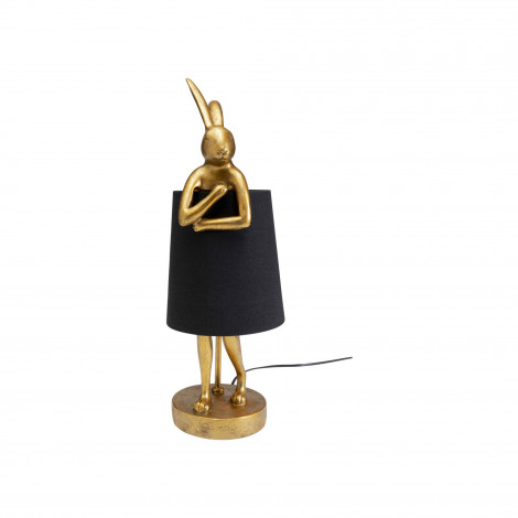 Lampe Animal lapin dorée et noire 50cm Kare Design|Lampes à poser|Kare