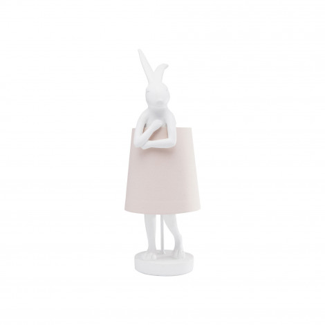 Lampe Animal lapin blanche et rose 50cm Kare Design|Lampes à poser|Kare