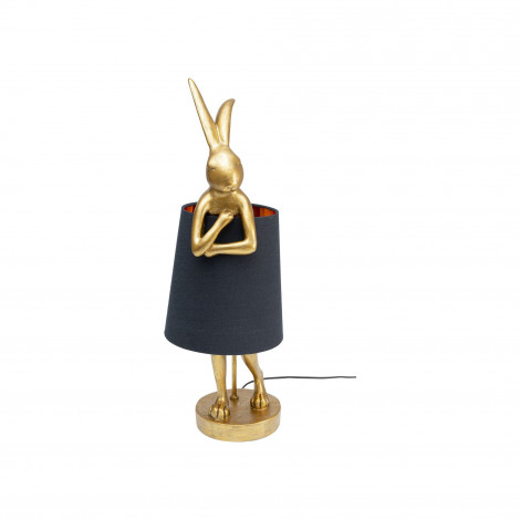 Lampe Animal lapin dorée et noire 68cm Kare Design|Lampes à poser|Kare