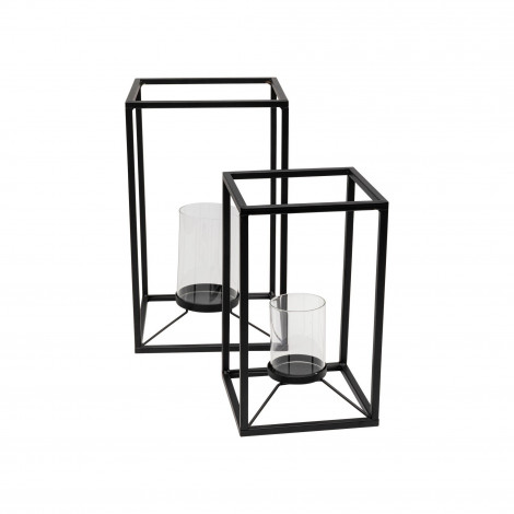 Lanternes Lito noires set de 2 Kare Design|Bougeoirs, Chandeliers et Lanternes|Kare