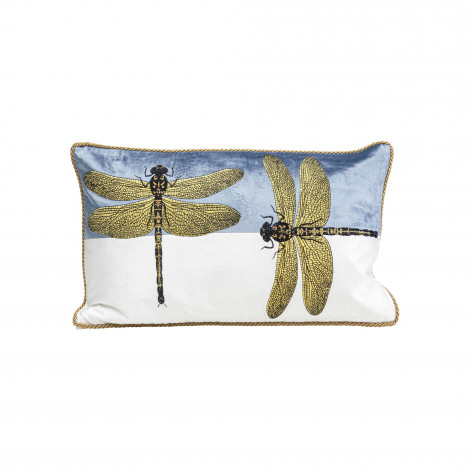 Coussin libellules 50x30cm blanc et bleu Kare Design|Coussins|Kare