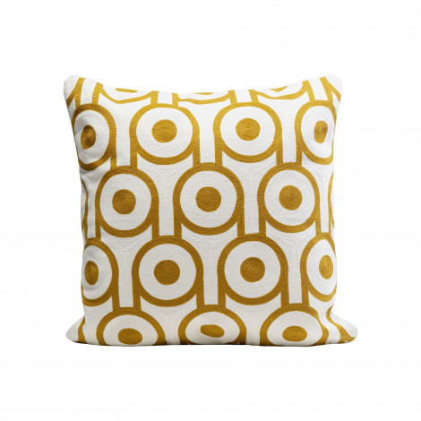 Coussin Catena Circle jaune et blanc Kare Design|Coussins|Kare