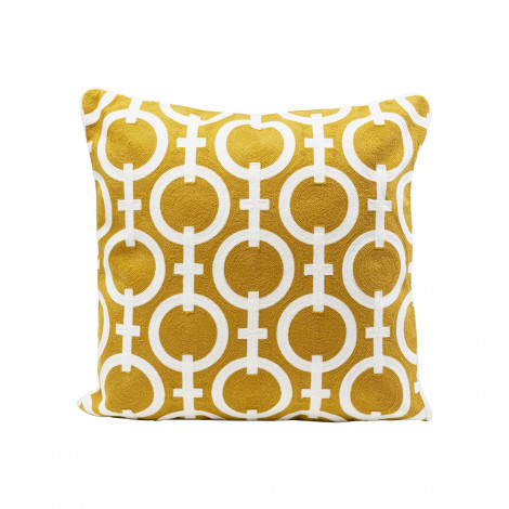 Coussin Catena Chain jaune et blanc Kare Design|Coussins|Kare