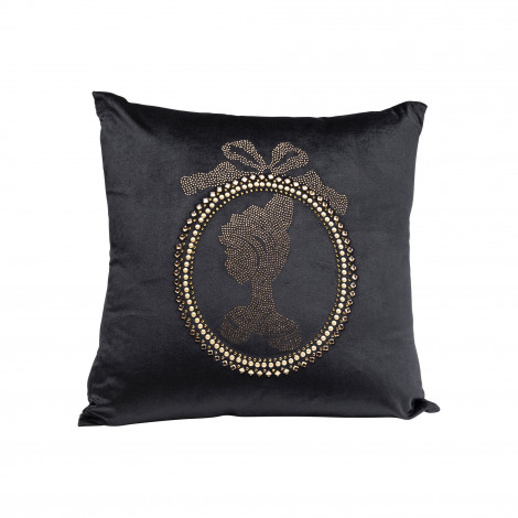 Coussin noir médaillon strass Kare Design|Coussins|Kare