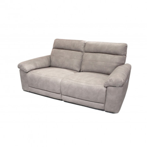 Canapé relaxation 2.5 places motorisé en tissu suédine beige - CLARA|Canape|Meuble et moi