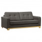 Canapé 3 places L. 190 cm tissu chiné anthracite et pieds bois - TRUDY|Canape|Meuble et moi