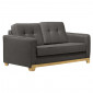 Canapé 2 places L. 160 cm tissu chiné anthracite et pieds bois - TRUDY|Canape|Meuble et moi