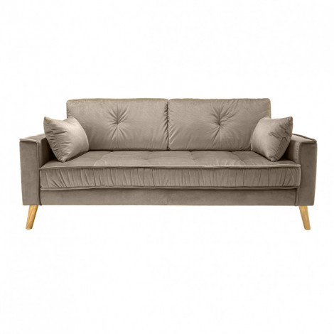 Canapé 3 places en velours taupe design classique - VLAD|Canape|Meuble et moi