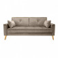 Canapé 3 places en velours taupe design classique - VLAD|Canape|Meuble et moi