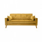 Canapé 2,5 places en velours jaune moutarde design classique - VLAD|Canape|Meuble et moi