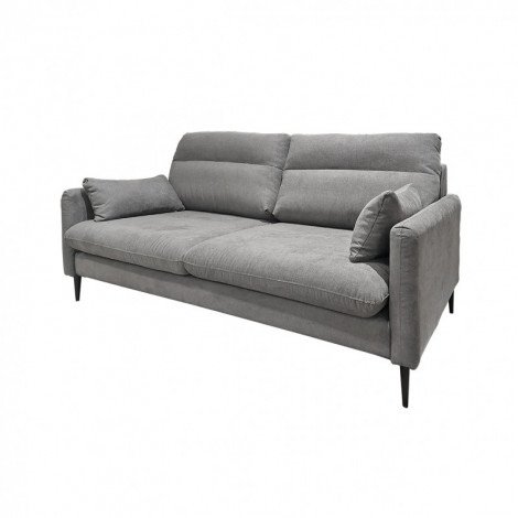 Canapé droit 2 places tissu gris clair et pieds fins métal - ELSIE|Canape|Meuble et moi