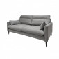 Canapé droit 3 places tissu gris clair et pieds fins métal - ELSIE|Canape|Meuble et moi