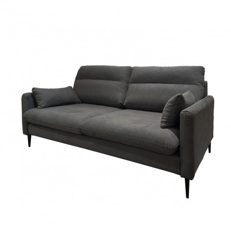 Canapé droit 2 places tissu gris anthracite pieds fins métal - ELSIE|Canape|Meuble et moi
