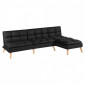 Banquette convertible angle réversible et modulable tissu noir - KURT|Canape|Meuble et moi