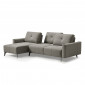 Canapé d'angle réversible tissu gris avec dossiers réglables - SMART|Canape|Meuble et moi