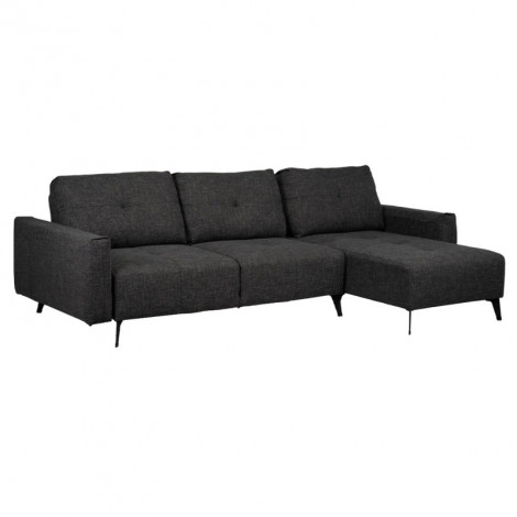 Canapé d'angle réversible tissu noir avec dossiers réglables - SMART|Canape|Meuble et moi