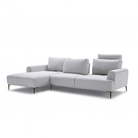 Canapé d'angle gauche tissu gris clair modulable - ALIX|Canape|Meuble et moi