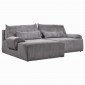 Canapé d'angle réversible et convertible velours côtelé gris - LESTER|Canape|Meuble et moi