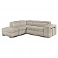Canapé d'angle gauche convertible en tissu beige avec 2 poufs - VEGAS|Canape|Meuble et moi