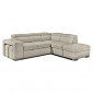 Canapé d'angle droit convertible en tissu beige avec 2 poufs - VEGAS|Canape|Meuble et moi