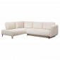Canapé convertible angle gauche L. 260 cm tissu côtelé écru - SAMUEL|Canape|Meuble et moi