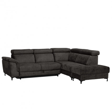 Canapé angle droit convertible coffre et pouf gris anthracite – MERRIN|Canape|Meuble et moi