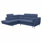 Canapé d'angle gauche convertible bleu avec piètements métal - RUSSELL|Canape|Meuble et moi