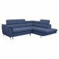 Canapé d'angle droit convertible bleu avec piètements métal - RUSSELL|Canape|Meuble et moi