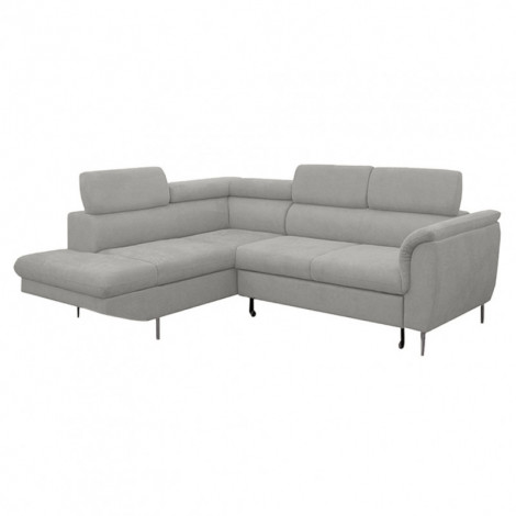 Canapé d'angle gauche convertible gris avec piètements métal - RUSSELL|Canape|Meuble et moi