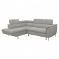 Canapé d'angle gauche convertible gris avec piètements métal - RUSSELL|Canape|Meuble et moi