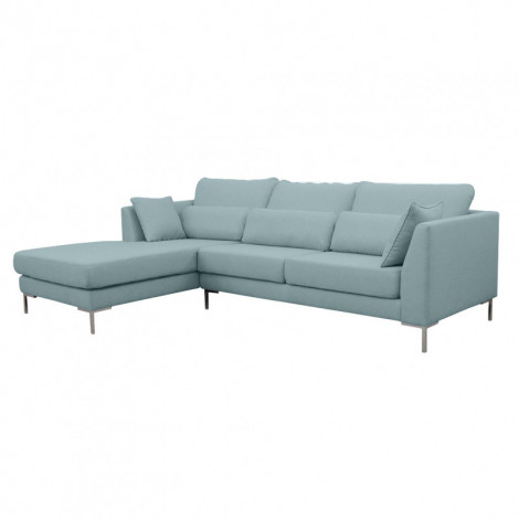 Canapé d'angle gauche tissu chiné vert de gris et pieds métal - SCAVO|Canape|Meuble et moi